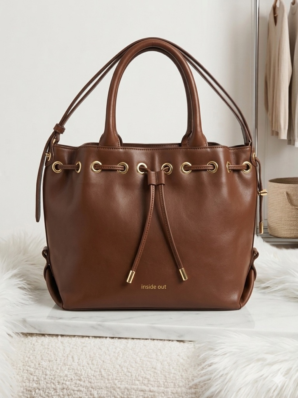 Extra Large Brown Leather Hobo Bag